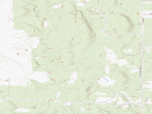 USGS topographic map of Sand Ridge State Forest - Backcountry Site 6