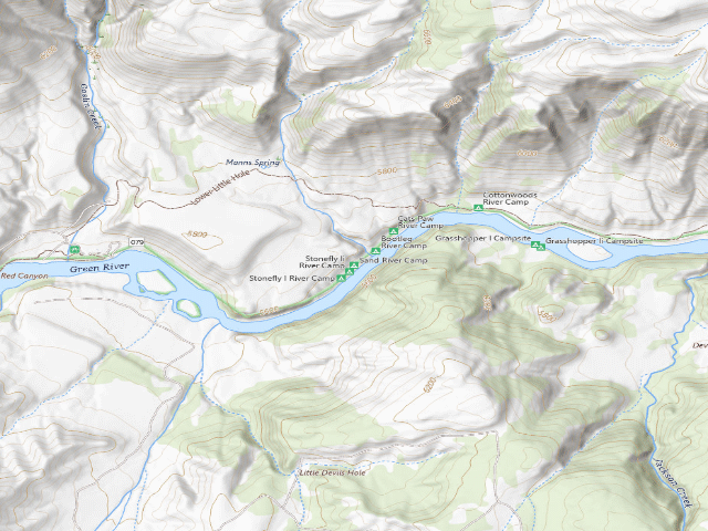 USGS topographic map of Sand River Camp