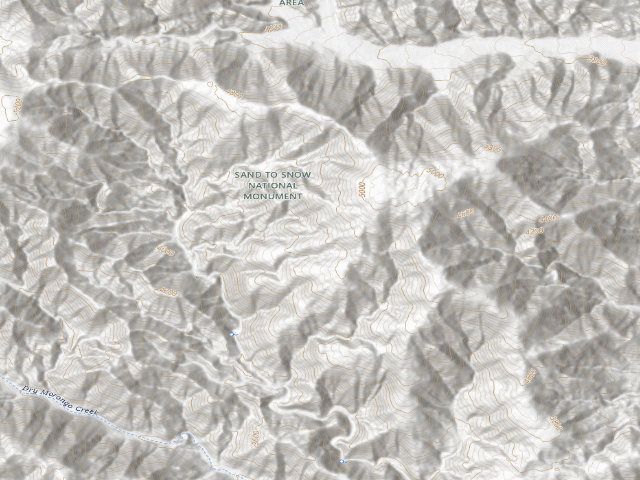 USGS topographic map of Sand To Snow National Monument