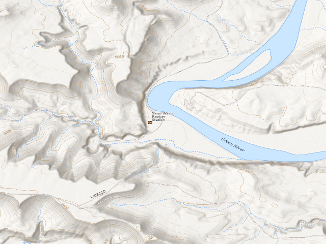USGS topographic map of Sand Wash Recreation Area