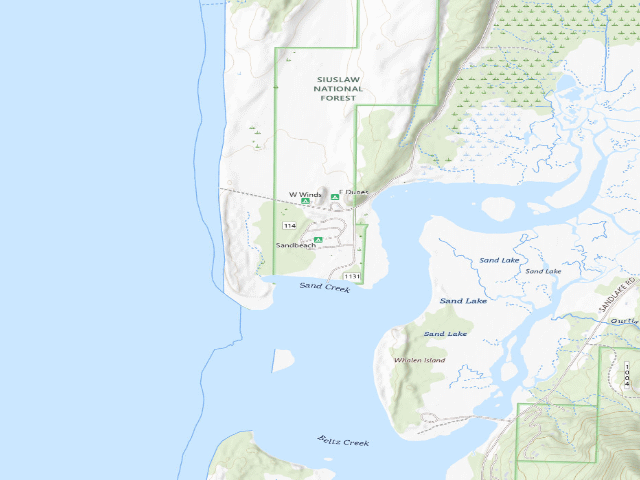 USGS topographic map of Sandbeach