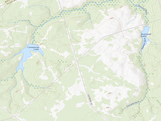 USGS topographic map of Sandhills Game Land camping area #1