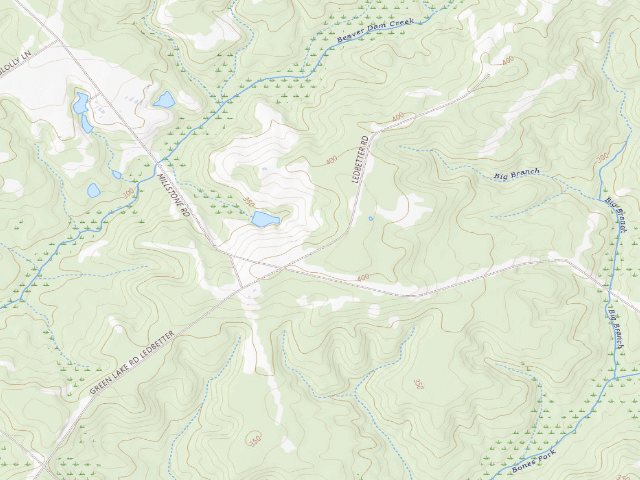 USGS topographic map of Sandhills Game Land camping area #2