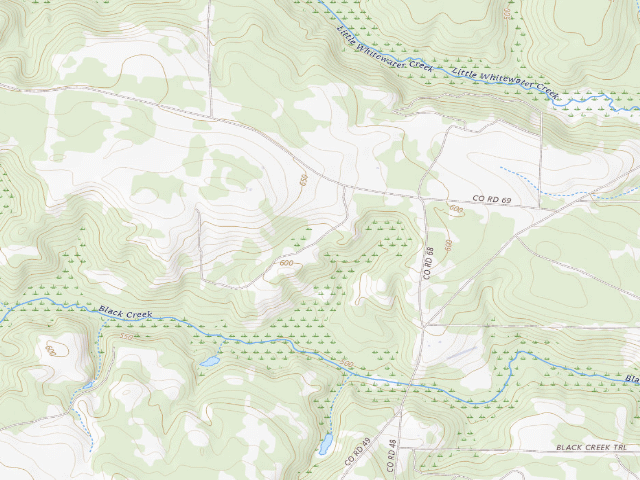 USGS topographic map of Sandhills WMA Primitive Campground #1
