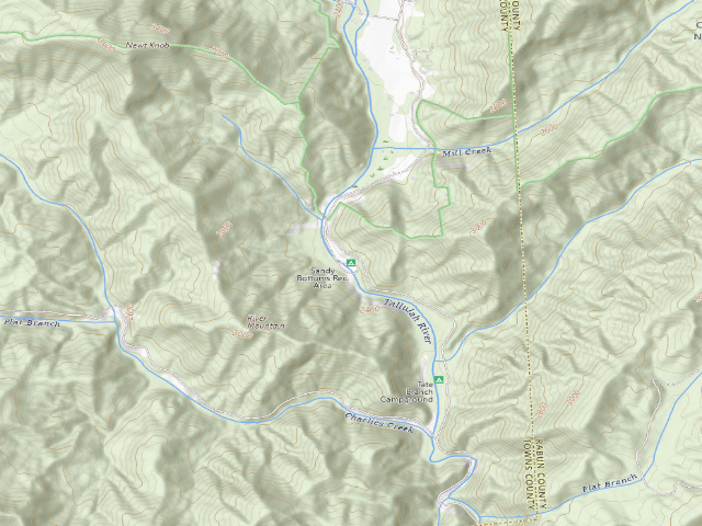 USGS topographic map of Sandy Bottoms Recreation Area (Campground)
