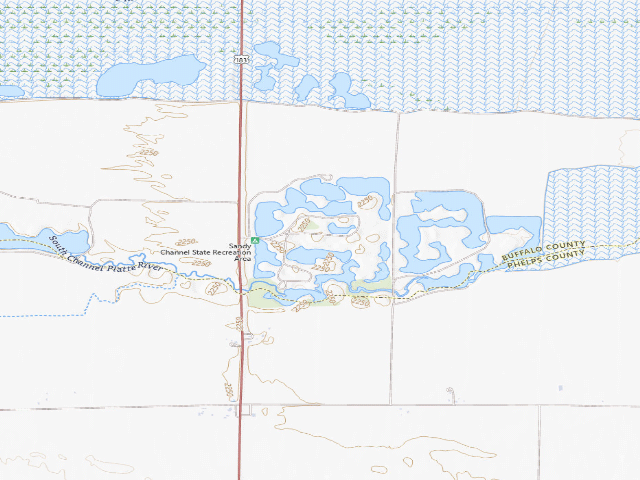 USGS topographic map of Sandy Channel SRA