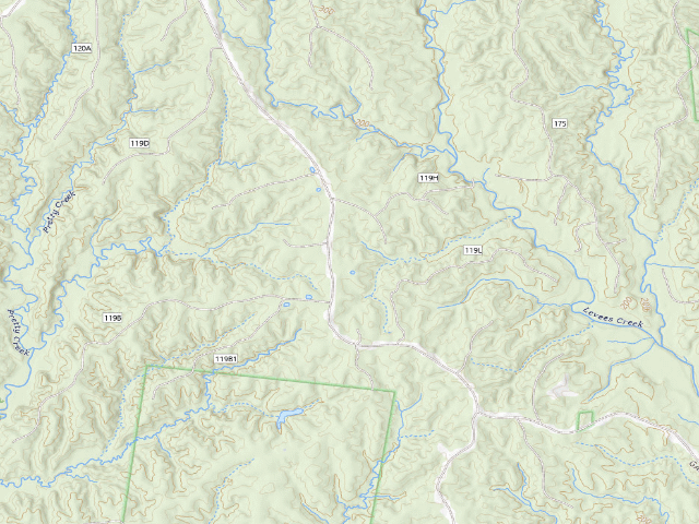 USGS topographic map of Sandy Creek WMA camp site 2