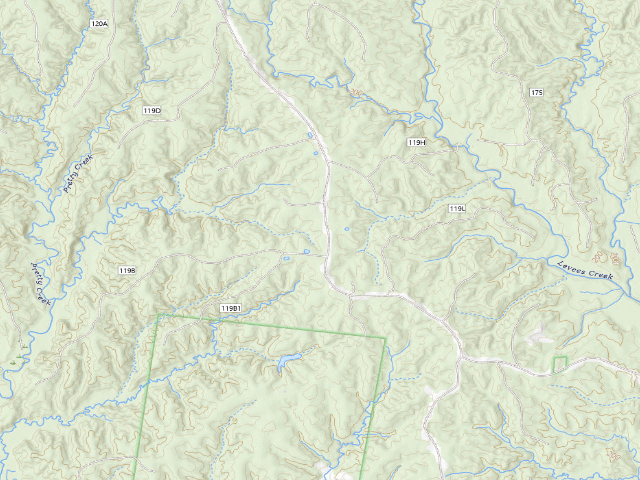 USGS topographic map of Sandy Creek WMA camp site 3
