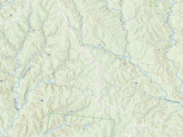 USGS topographic map of Sandy Creek WMA camp site 4