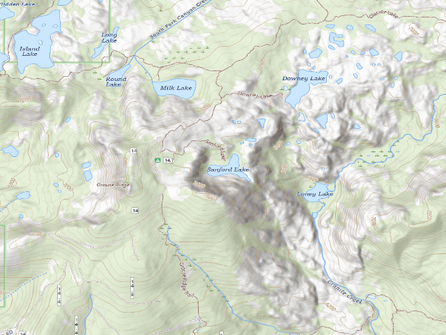 USGS topographic map of Sanford Lake