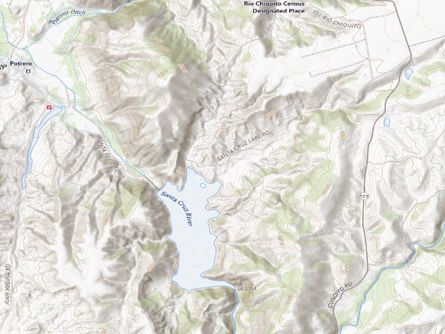 USGS topographic map of Santa Cruz Lake Recreation Area