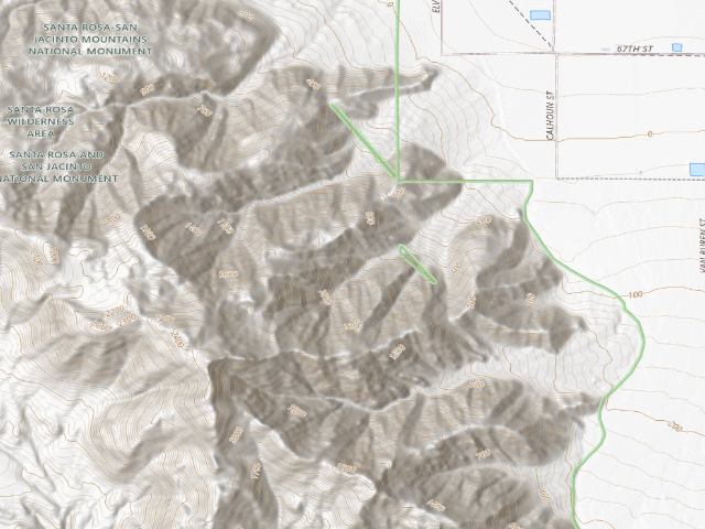 USGS topographic map of Santa Rosa Wilderness
