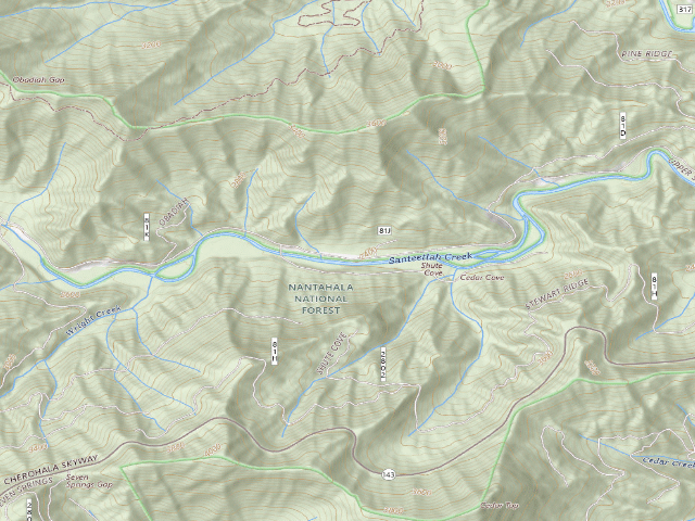 USGS topographic map of Santeetlah Creek Campsites