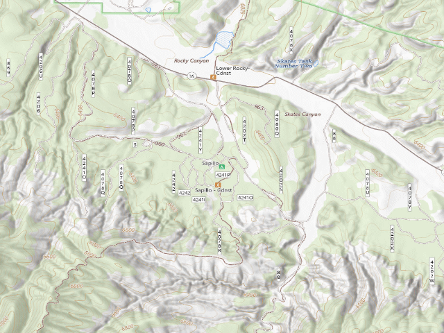 USGS topographic map of Sapillo Group Area Campground