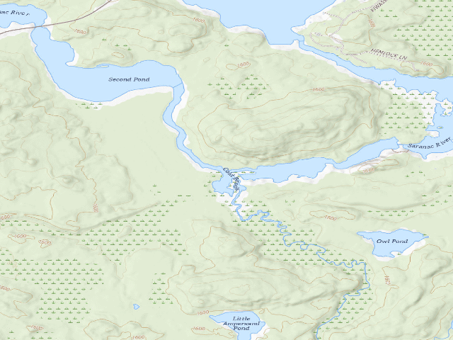 USGS topographic map of Saranac River Site 2 (Saranac Lakes Wild Forest)