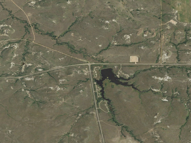 Aerial image of Sather Lake