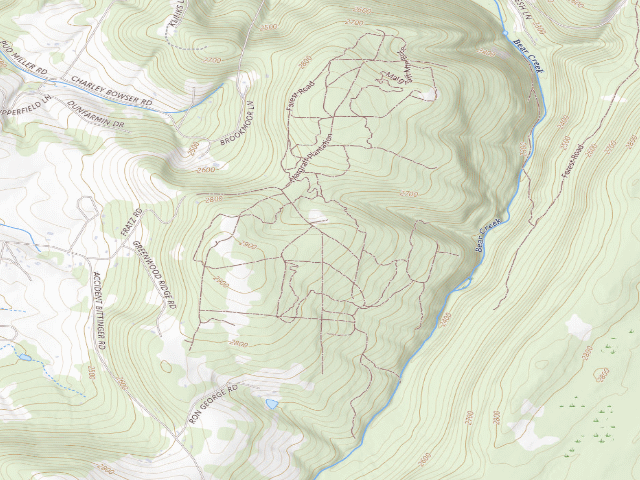 USGS topographic map of Savage River State Forest Margraff Plantation campsite 174