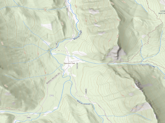 USGS topographic map of Saw Mill Flats -03