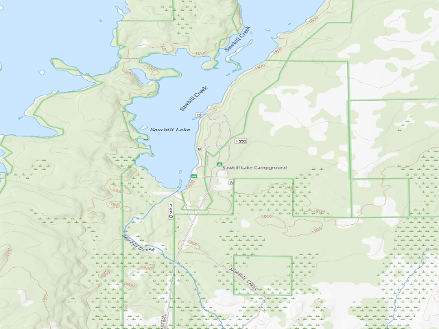 USGS topographic map of Sawbill Lake Campground