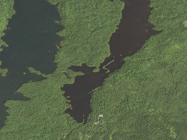 Aerial image of Sawbill Lake Campsite