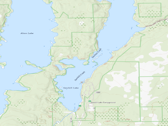 USGS topographic map of Sawbill Lake Campsite