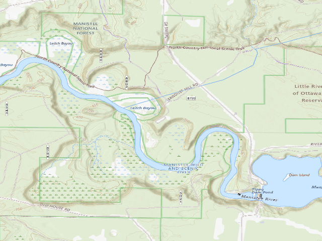 USGS topographic map of Sawdust Hole River Access