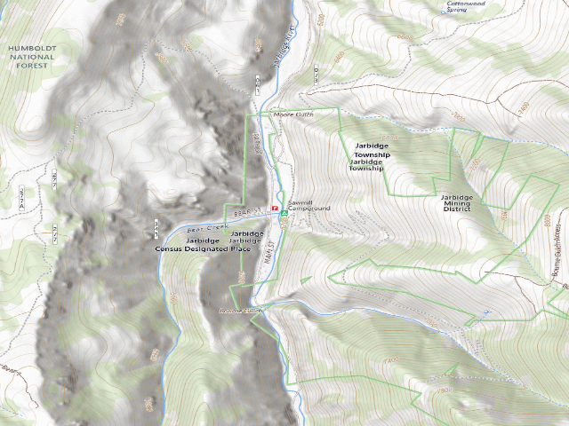 USGS topographic map of Sawmill Campground