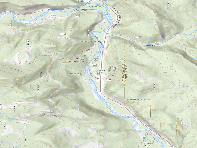 USGS topographic map of Sawmill Flat