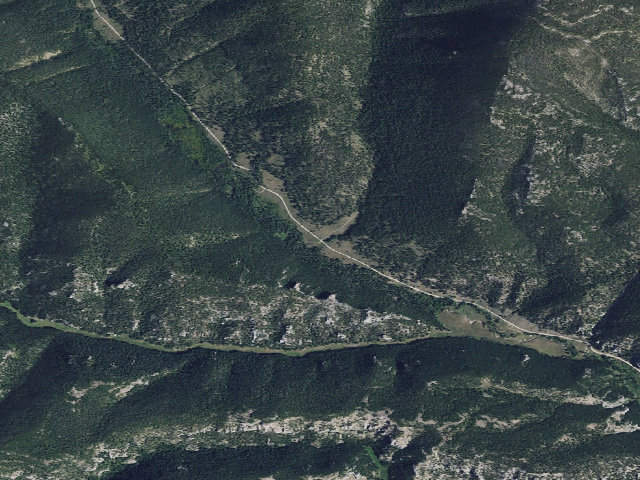 Aerial image of Sawmill Gulch Dispersed
