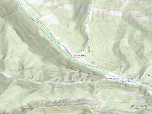 USGS topographic map of Sawmill Gulch Dispersed