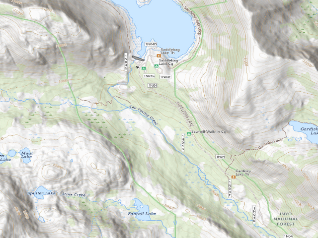USGS topographic map of Sawmill Walk-in Campground