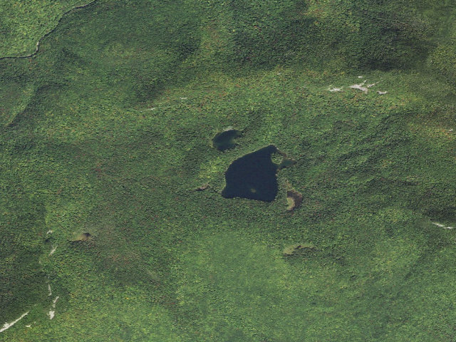 Aerial image of Sawyer Pond Shelter & Tent Platforms