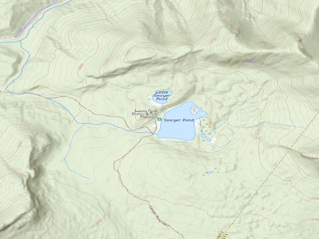 USGS topographic map of Sawyer Pond Shelter & Tent Platforms