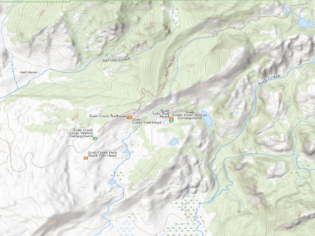 USGS topographic map of Scab Creek Small Vehicle Campground
