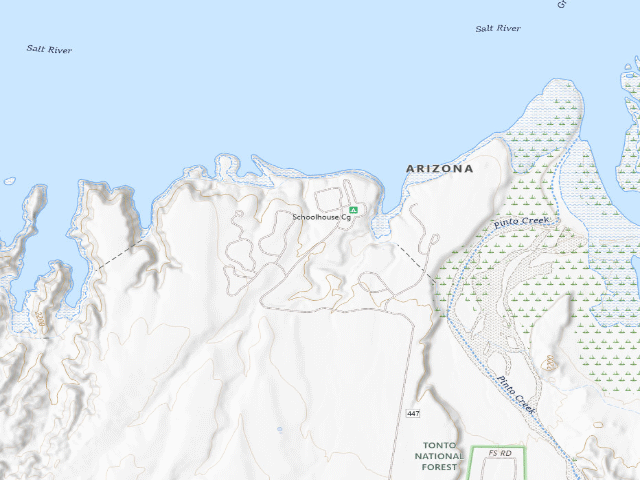 USGS topographic map of Schoolhouse Campground