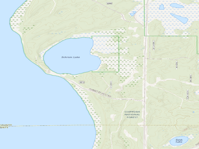 USGS topographic map of Schram Lake C25