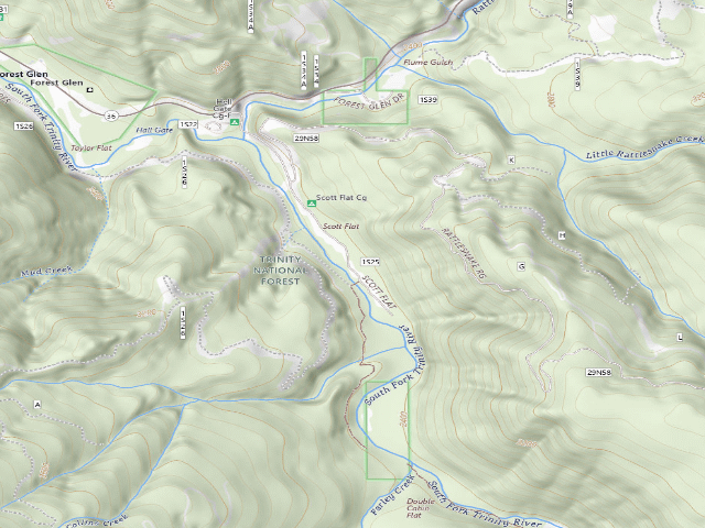 USGS topographic map of Scott Flat Campground