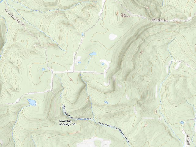 USGS topographic map of Scott Henderson Gulf Mountain Camping Area #5