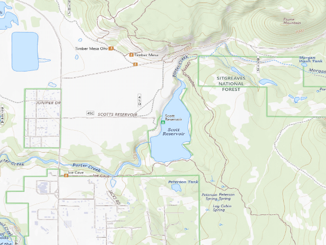 USGS topographic map of Scott Reservoir Campground