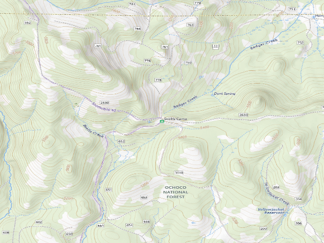 USGS topographic map of Scotts Camp