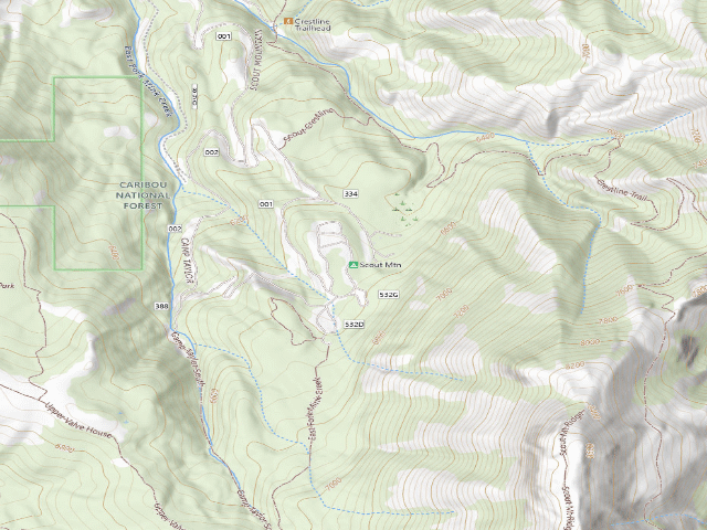 USGS topographic map of Scout Mountain