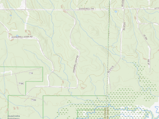 USGS topographic map of SE Shinewell Camp Spot (Herron Family WMA)