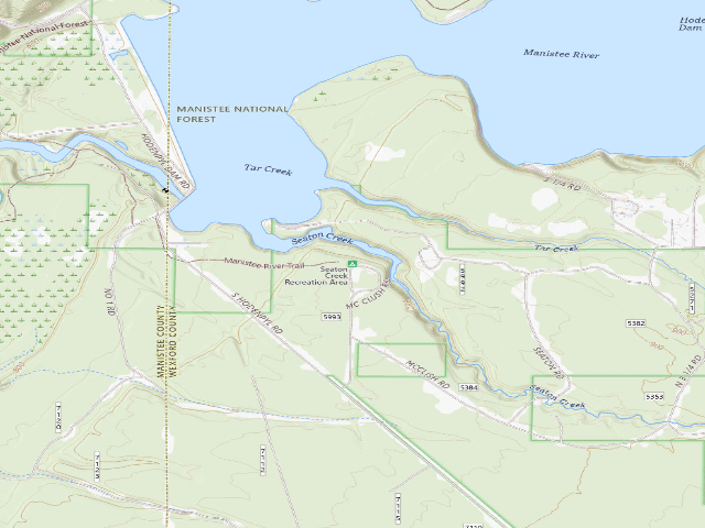 USGS topographic map of Seaton Creek Recreation Area