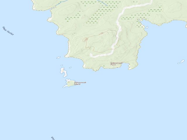 USGS topographic map of Seboomook Point (Moosehead Lake Shoreline Public Land)
