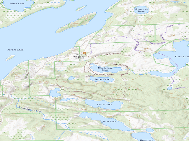 USGS topographic map of Secret Blackstone Site 1