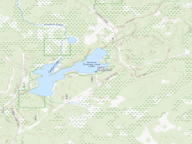 USGS topographic map of Section 29 Lake Rustic Campground