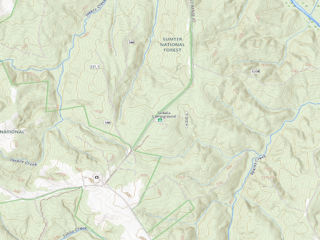 USGS topographic map of Sedalia Campground
