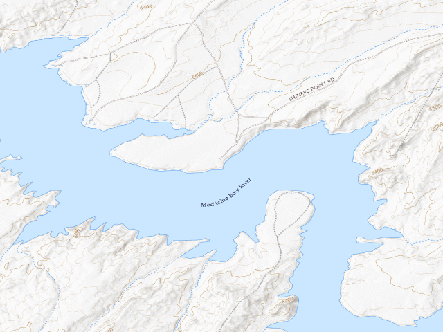 USGS topographic map of Seminoe Reservoir-Bow Arm PAA Campground