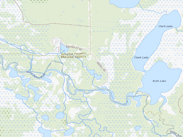 USGS topographic map of Seminole Ranch Conservation Area group site with shelter