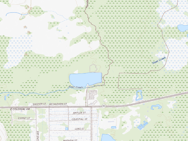 USGS topographic map of Seminole Ranch Conservation Area primitive campsite